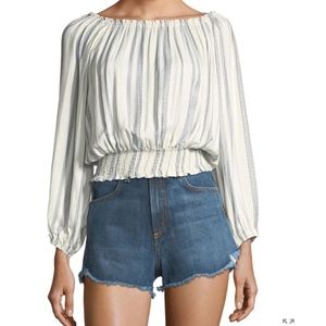 Melissa Obadash Adriana Off Shoulder Stripe Top